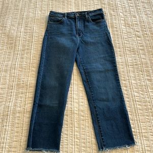 JUST BLACK DENIM brand blue jeans size 30 raw hem straight leg